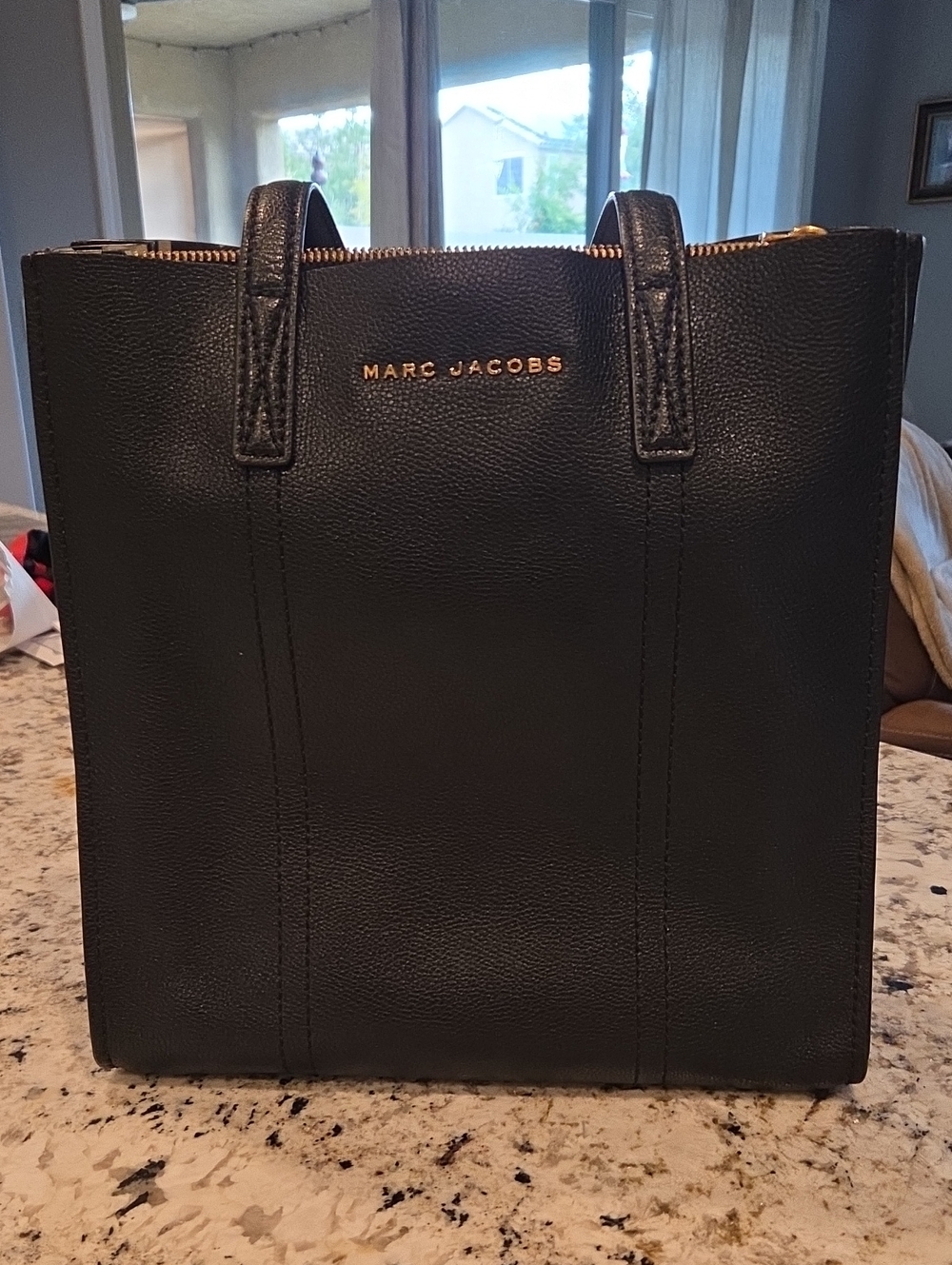 Marc Jacobs Black Leather Tote Bag